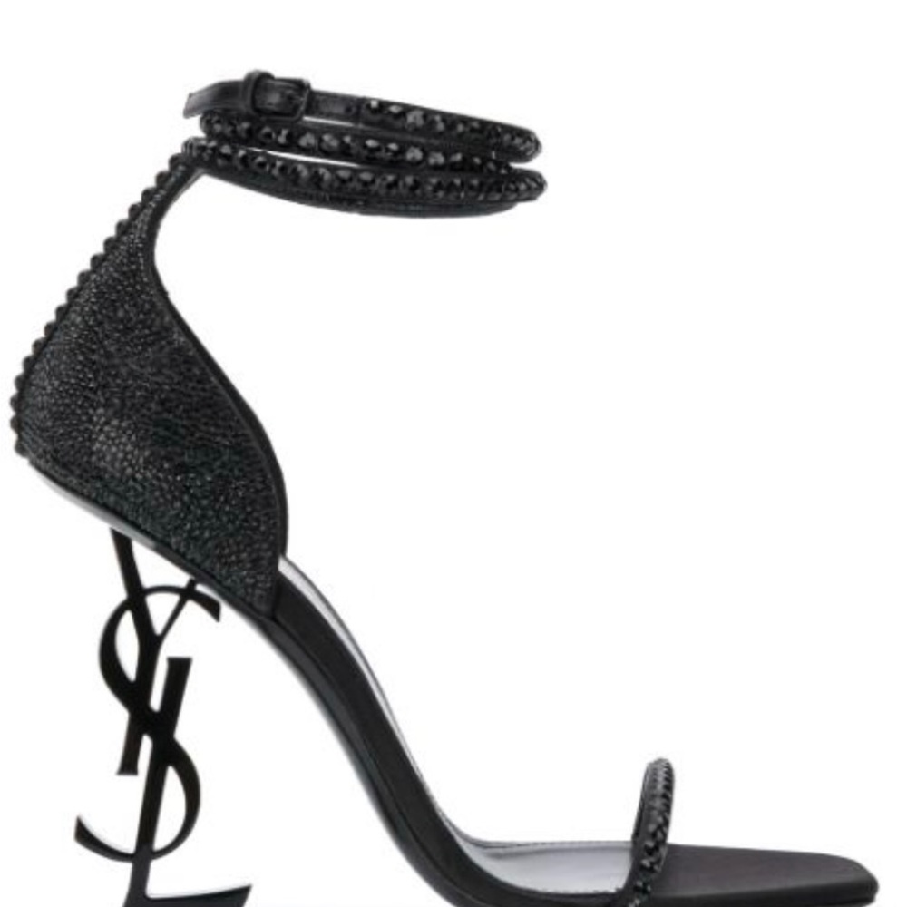 RARE YSL Swarovski Opyum Double Ankle Strap Sandals